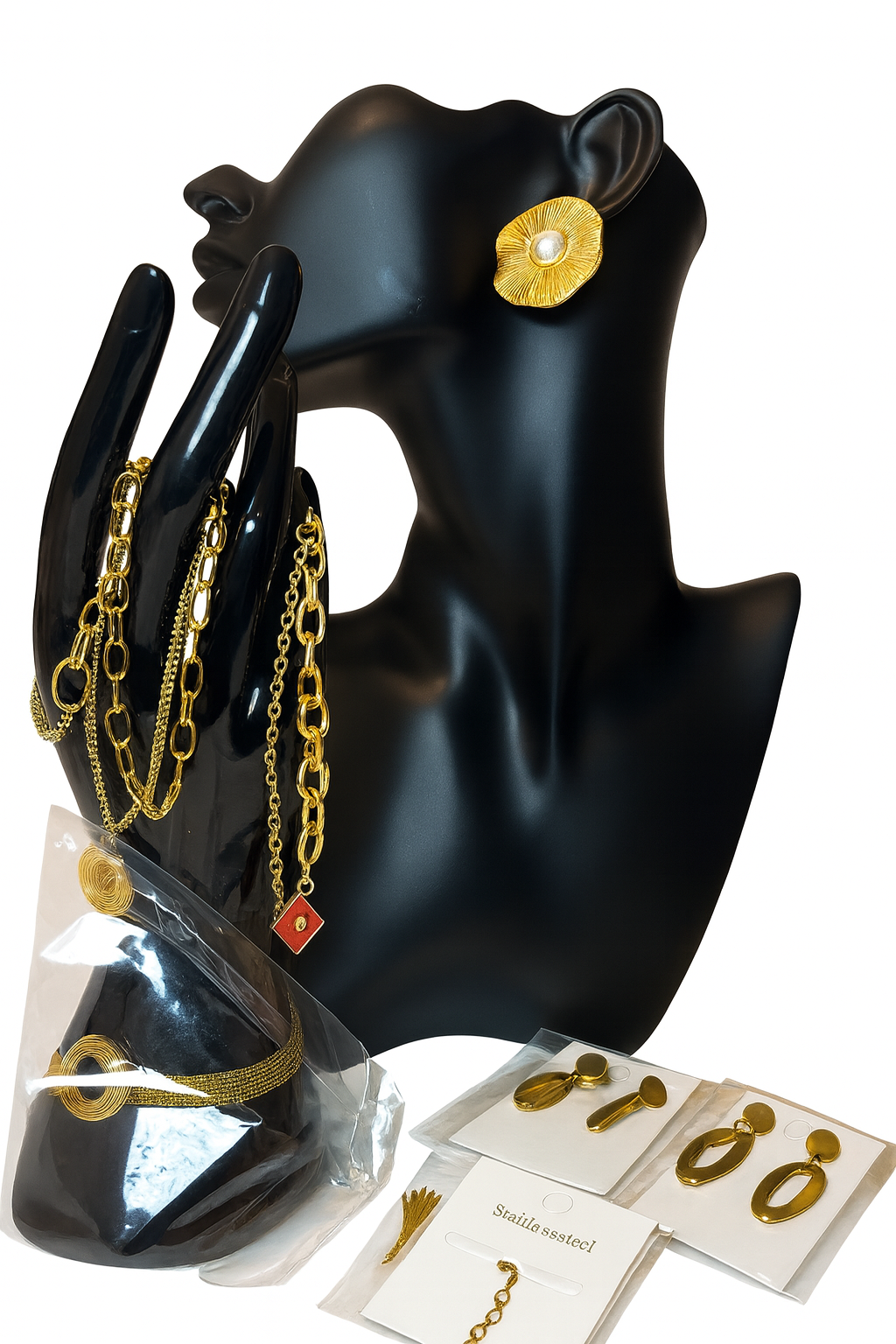 Lot de Bijoux en Acier Inoxydable (5 Douzaines Mélangées)